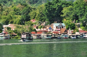 tomok as seen from the approaching ferry